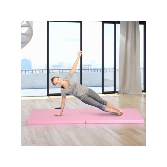 Φορητό Αναδιπλούμενο Στρώμα Γυμναστικής Χρώματος Ροζ HOMCOM A93-033PK