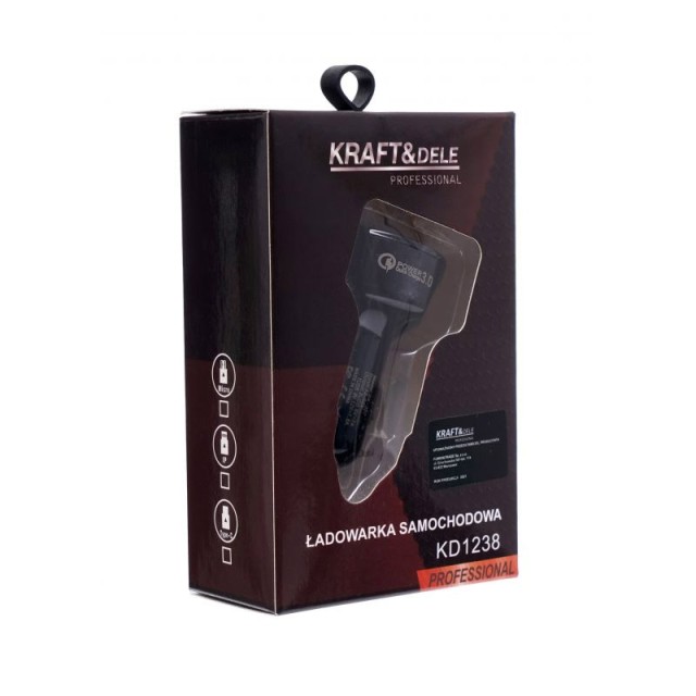 Φορτιστής Αυτοκινήτου με 2 Θύρες USB 2.1A και 1 USB QC 3.0 LED Kraft&Dele KD-1238
