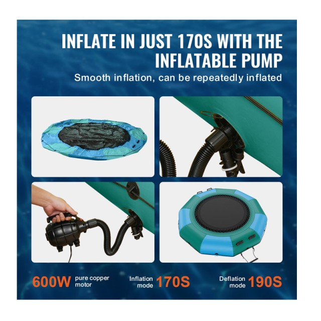 Φουσκωτό Τραμπολίνο Νερού 3100 mm 185 Kg VEVOR BTKSSBCLLS10T79VOV2