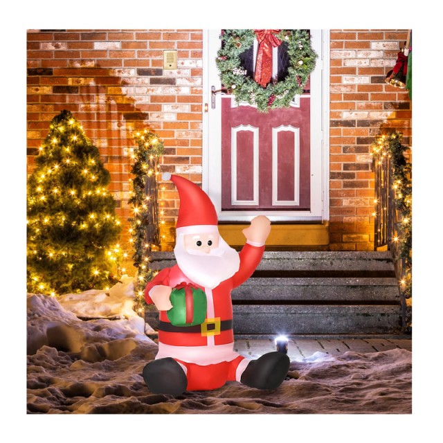 Φουσκωτός Άγιος Βασίλης 1.2 m με LED Φωτισμό HOMCOM 844-166