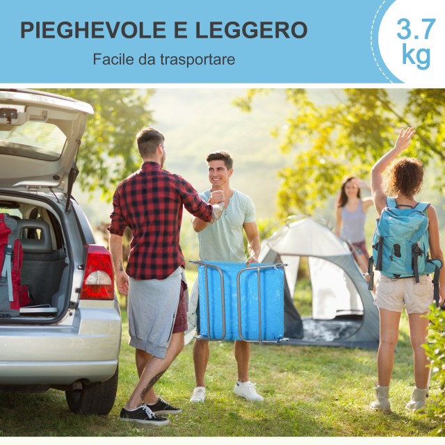 Outsunny Πτυσσόμενη ξαπλώστρα με ανακλινόμενη πλάτη και μαξιλάρι, 182x56x24,5 cm 01-0338