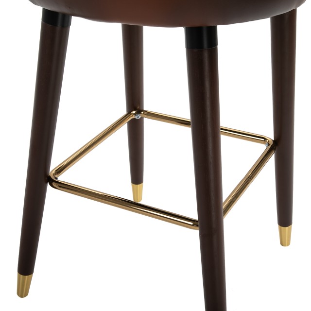 Σετ Homcom 2 ψηλά σκαμπό μπαρ με επένδυση σε καφέ και χρυσό βιομηχανικό στυλ 835-199