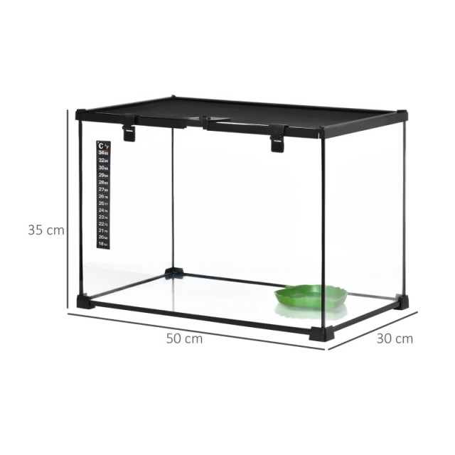 Γυάλινο Ενυδρείο για Ερπετά Terrarium 50 x 30 x 35 cm PawHut D40-015V02
