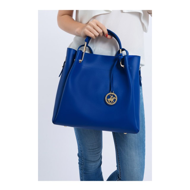 Γυναικεία Τσάντα Χειρός Χρώματος Μπλε Beverly Hills Polo Club 396 650BHP0661