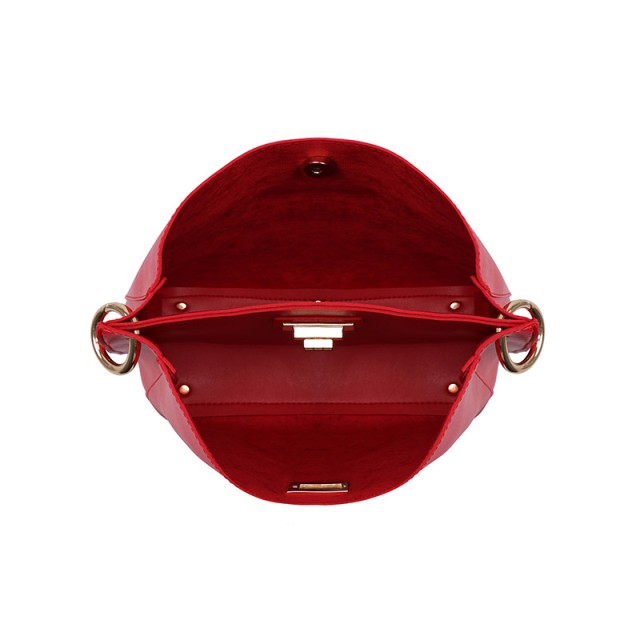 Γυναικεία Τσάντα Χειρός με Πλεκτό Χερούλι Χρώματος Κόκκινο Beverly Hills Polo Club 802 657BHP0638