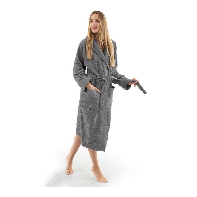 Γυναικείο Μπουρνούζι με Κουκούλα και Τσέπες 100% Βαμβάκι Tokyo Anthracite Guy Laroche 1131090212303