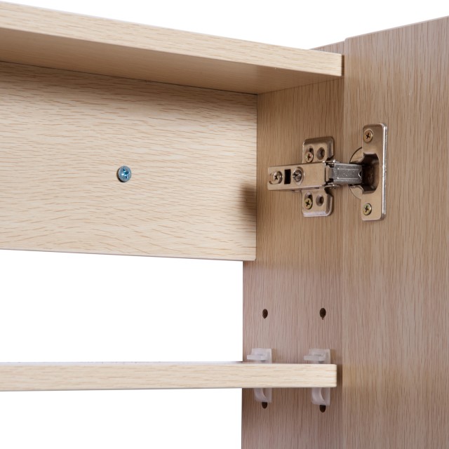 Kleankin Ντουλάπι Τοίχου Μπάνιου 3 Πόρτων με Καθρέφτη σε ξύλο δρυός 90x60x13,5 cm 834-163