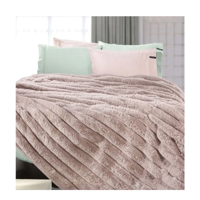 Γούνινη King Size Κουβέρτα 260 x 240 cm St.Moritz Old Pink Guy Laroche 1113086223002