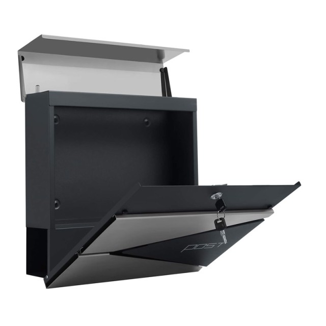 Γραμματοκιβώτιο από Ατσάλι 37 x 10.5 x 37 cm Χρώματος Ασημί Songmics GMB51AS