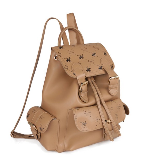 Γυναικεία Τσάντα Πλάτης με Τσέπες Χρώματος Camel Beverly Hills Polo Club 410 657BHP0717