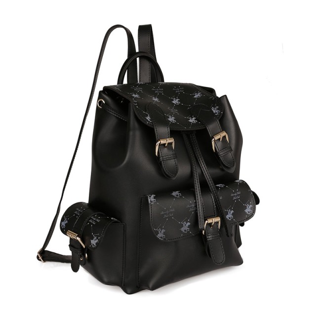 Γυναικεία Τσάντα Πλάτης με Τσέπες Χρώματος Μαύρο Beverly Hills Polo Club 410 657BHP0714