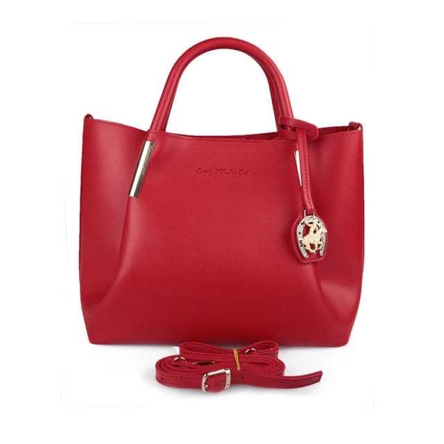 Γυναικεία Τσάντα Χειρός Χρώματος Κόκκινο Beverly Hills Polo Club 701 657BHP0605