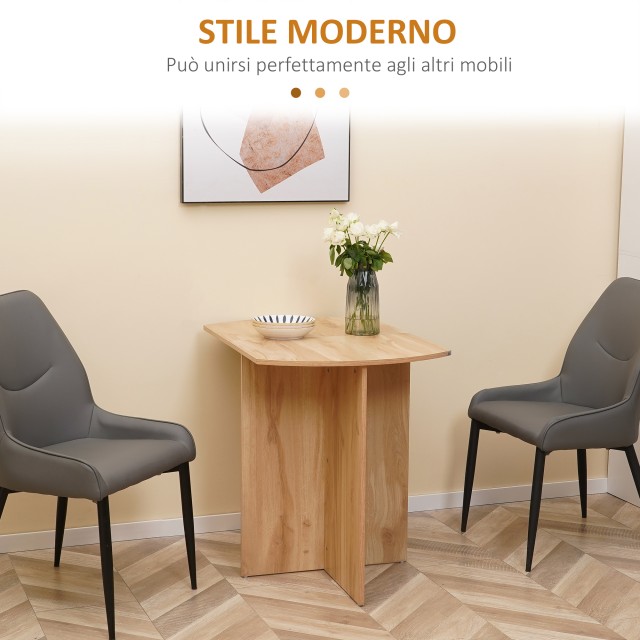 Πτυσσόμενο Ξύλινο Τραπέζι 90 x 60 x 74 cm Χρώματος Καφέ Ανοιχτό HOMCOM 835-650AK