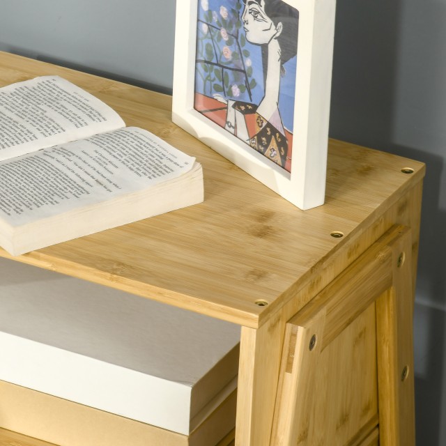 Τραπεζάκι σαλονιού HOMCOM Πολλαπλών Χρήσεων κομοδίνο Bamboo, Ανοιχτό σχέδιο, 43x32,5x42cm 831-513