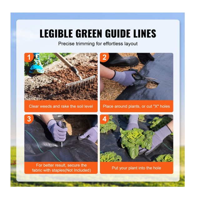 Ύφασμα Εδαφοκάλυψης Πολυπροπυλενίου Βαρέως Τύπου 170 g/m² 0.9 x 76.2 m VEVOR JBXBZ3250FT5I3FMVV0