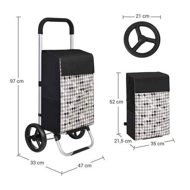 Υφασμάτινο Καρότσι Λαϊκής 47 x 33 x 97 cm Songmics KST06BF