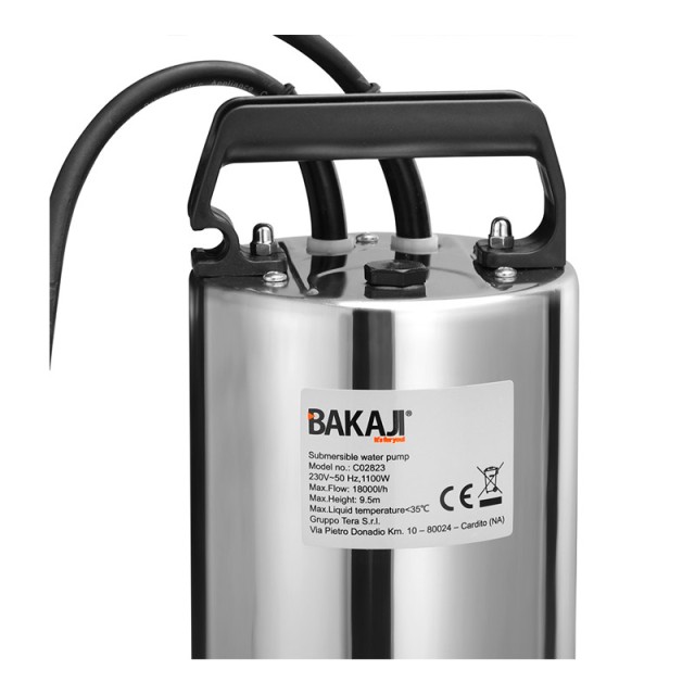 Ηλεκτρική Υποβρύχια Αντλία Όμβριων Υδάτων με Φλοτέρ 1100 W Bakaji 02814584