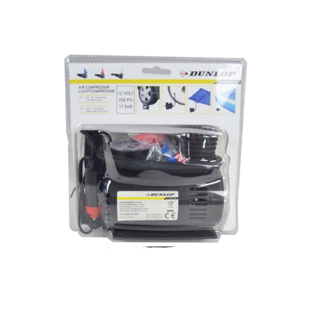 Ηλεκτρική Αντλία - Τρόμπα Αέρος Αυτοκινήτου και Ποδηλάτου 17 Bar με 3 Ακροφύσια Dunlop 92429