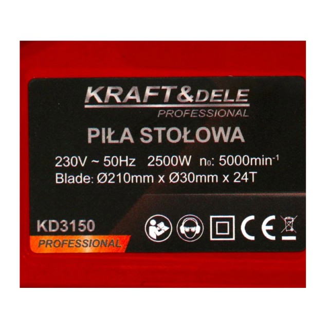 Ηλεκτρικό Δισκοπρίονο Πάγκου 210 mm 2500 W Kraft&Dele KD-3150
