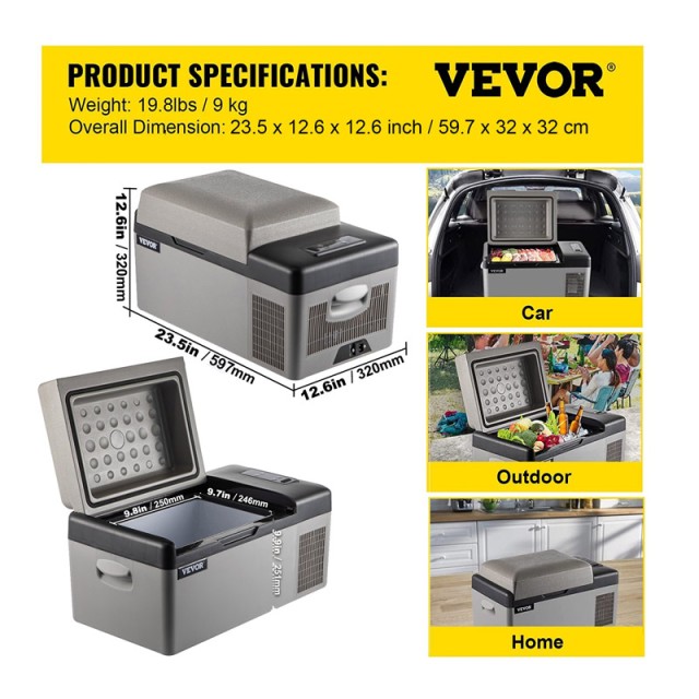 Ηλεκτρικό Φορητό Ψυγείο 20 Lt 12V 45 W VEVOR BXYSSCZBXSH-C2001V2