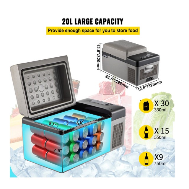 Ηλεκτρικό Φορητό Ψυγείο 20 Lt 12V 45 W VEVOR BXYSSCZBXSH-C2001V2