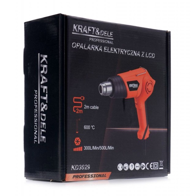 Ηλεκτρικό Πιστόλι Θερμού Αέρα με LCD Οθόνη 2000 W Kraft&Dele KD-3029