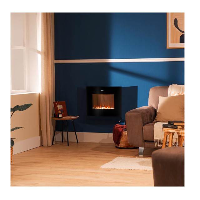 Ηλεκτρικό Τζάκι Τοίχου με WiFi και Τηλεχειριστήριο 26 Cecotec Ready Warm 2650 Curved Flames Connected CEC-05814