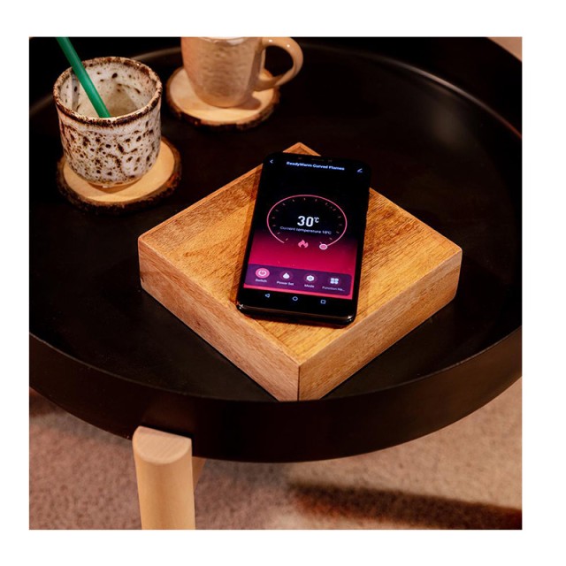 Ηλεκτρικό Τζάκι Τοίχου με WiFi και Τηλεχειριστήριο 26 Cecotec Ready Warm 2690 Curved Flames Connected CEC-05828