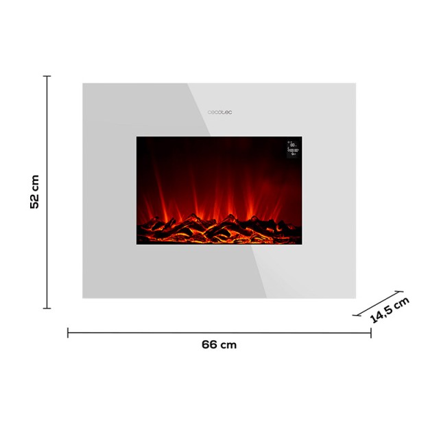 Ηλεκτρικό Τζάκι Τοίχου με WiFi και Τηλεχειριστήριο 26 Cecotec Ready Warm 2690 Curved Flames Connected CEC-05828