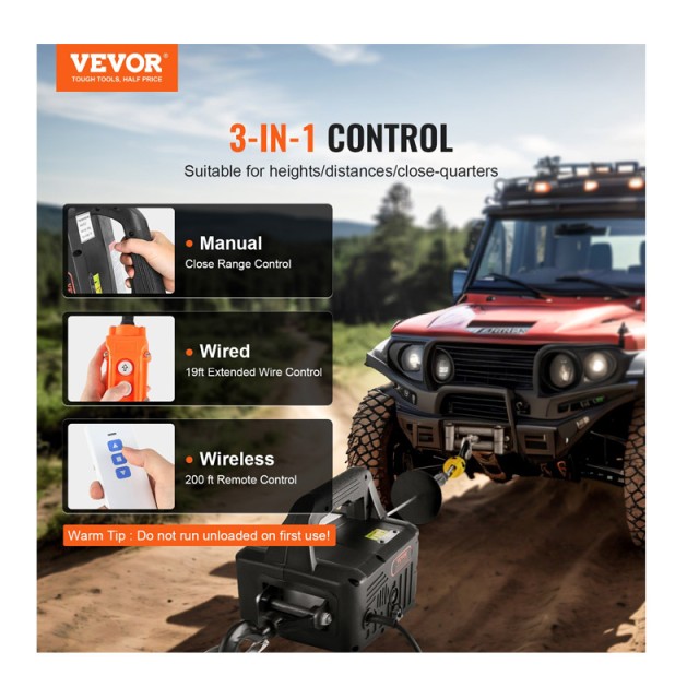 Ηλεκτρικό Χειροκίνητο/Ενσύρματο/Ασύρματο Βαρούλκο 498.95 Kg 1500 W VEVOR BXSDDHL1100BE27PCV2