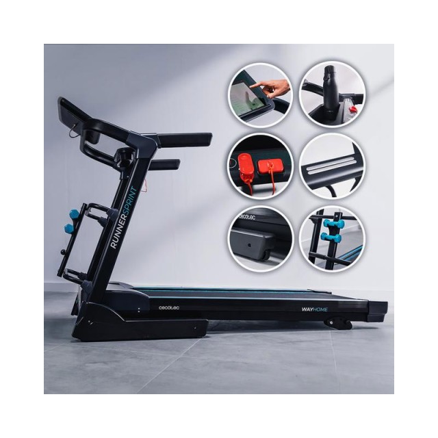 Ηλεκτρικός Αναδιπλούμενος Διάδρομος Γυμναστικής Cecotec DrumFit WayHome 1800 Runner Sprint CEC-07186