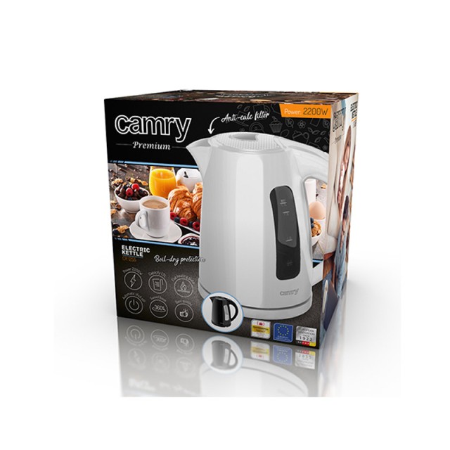 Ηλεκτρικός Βραστήρας 1.7 Lt Χρώματος Λευκό Camry CR-1255w