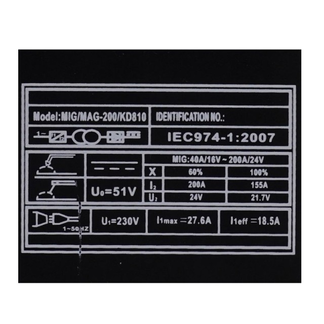 Ηλεκτροκόλληση Inverter MIG / MAG IGBT PWM 200A 230V Kraft&Dele KD-810