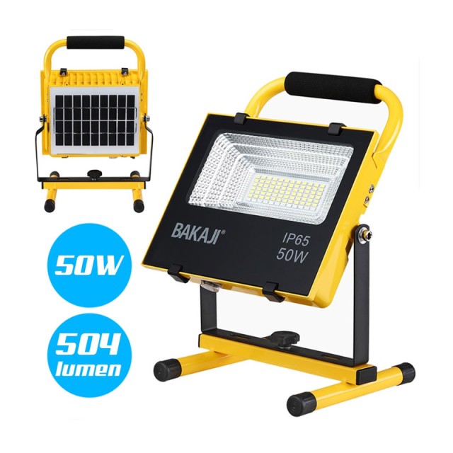 Ηλιακός Φορητός Προβολέας LED 50 W 504 Lm Bakaji 8052877973187