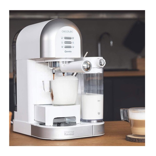 Ημιαυτόματη Καφετιέρα Espresso Power Instant-ccino 20 Chic Serie Bianca 20 Bar Χρώματος Λευκό Cecotec CEC-01594