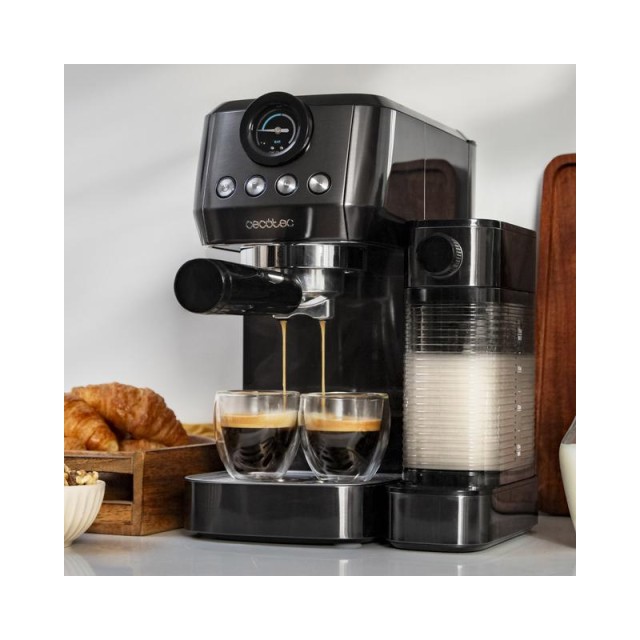 Ημιαυτόματη Καφετιέρα Power Espresso 20 Steel Pro Latte με Δοχείο Γάλακτος Cecotec CEC-01985