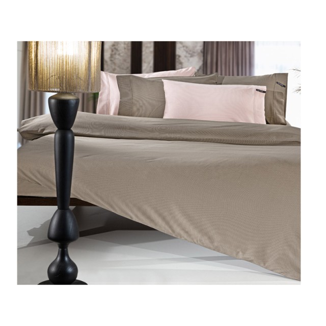 Υπέρδιπλο Σεντόνι με Λάστιχο 160 x 200+35 cm 100% Βαμβακοσατέν Minimal Wenge Guy Laroche 1110092223090