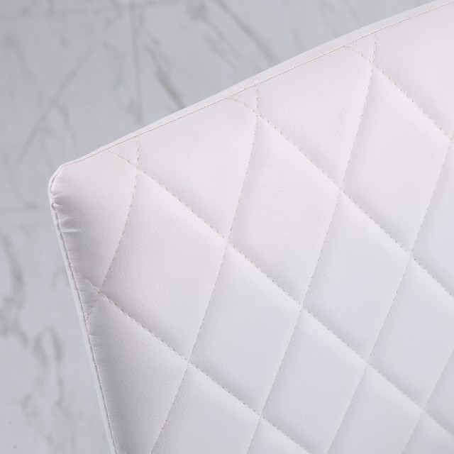 HOMCOM Σετ 4 Επενδυμένες Καρέκλες Τραπεζαρίας με Κάλυμμα Δερματίνης, 41x50x91cm - Λευκό 835-478WT