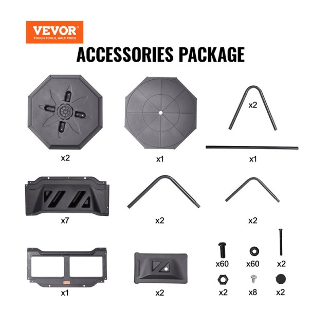 Κάδος Ταχείας Κομποστοποίησης 162.7 Lt 735 x 625 x 955 mm VEVOR FGDFJ43JL000693KAV0