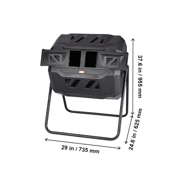Κάδος Ταχείας Κομποστοποίησης 162.7 Lt 735 x 625 x 955 mm VEVOR FGDFJ43JL000693KAV0