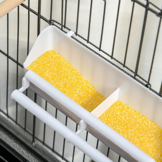 Τροχήλατο Κλουβί Πτηνών με Αφαιρούμενο Δίσκο, 78x52x132cm Σκούρο Γκρι D10-075CG PawHut