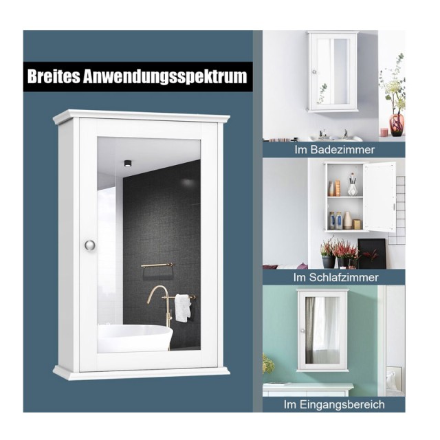 Καθρέπτης Μπάνιου με Ντουλάπι 34 x 15 x 53 cm Costway BA8033WH