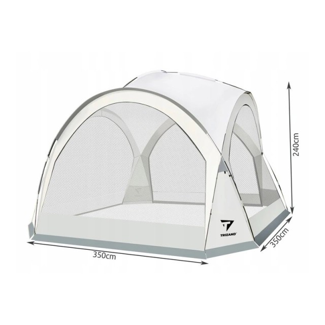 Κιόσκι Κήπου με 4 Παράθυρα και Φωτισμό LED 350 x 350 x 240 cm SPM 12176