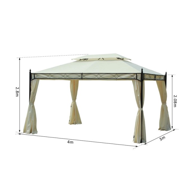 Κιόσκι Κήπου με Μεταλλικό Σκελετό 300 x 400 x 280 cm Outsunny 01-0872