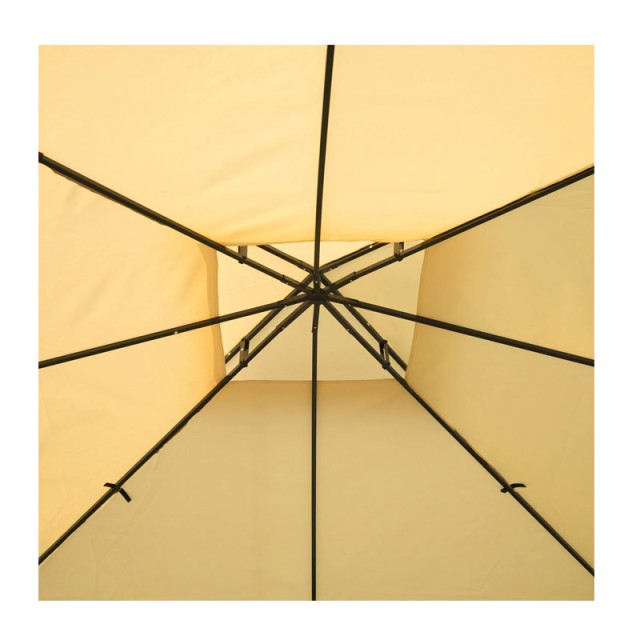 Κιόσκι Κήπου με Μεταλλικό Σκελετό και Κουνουπιέρες 300 x 300 x 265 cm Χρώματος Μπεζ Outsunny 01-0874