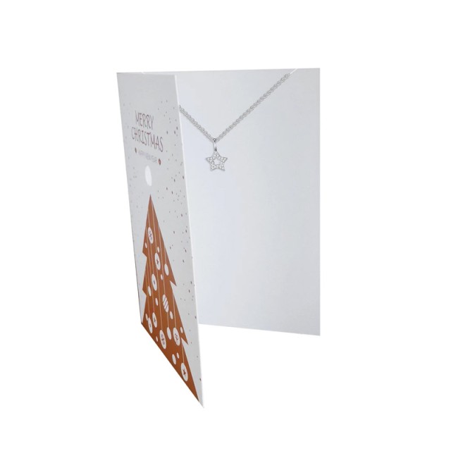 Κολιέ Philip Jones σε Σχήμα Αστέρι με Κρύσταλλα Swarovski® και Χριστουγεννιάτικη Κάρτα