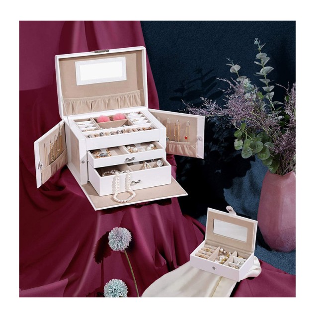 Κοσμηματοθήκη - Μπιζουτιέρα 26 x 18 x 17 cm Χρώματος Λευκό Songmics JBC121W