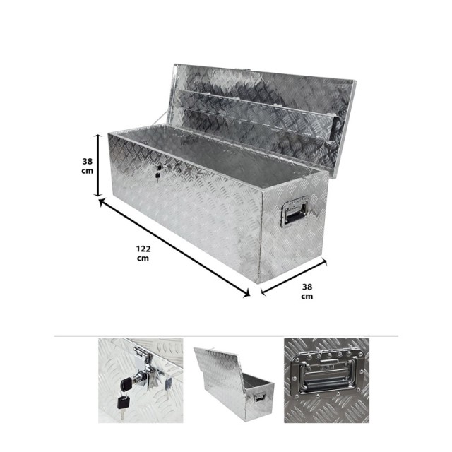 Κουτί Αποθήκευσης Αλουμινίου 122 x 38 x 38 cm Grafner 20491