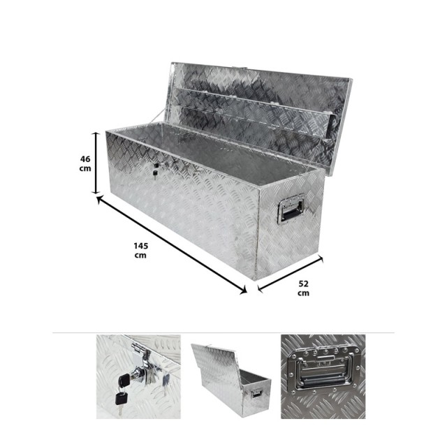 Κουτί Αποθήκευσης Αλουμινίου 145 x 52 x 46 cm Grafner 20492