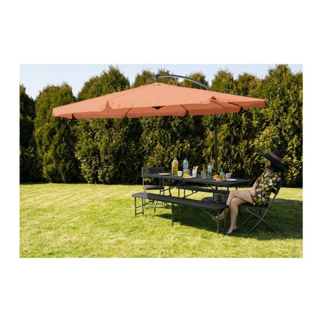 Κρεμαστή Ομπρέλα 3.0 m Χρώματος Πορτοκαλί Malatec 12166
